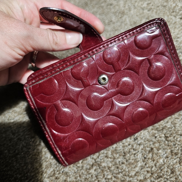 Coach Embossed Red Wallet - Picture 2 of 3